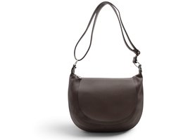 Flora & Co - Paris - crossbody schoudertas - lange instelbare draagriem - flap en ritssluiting - chocolat/bruin