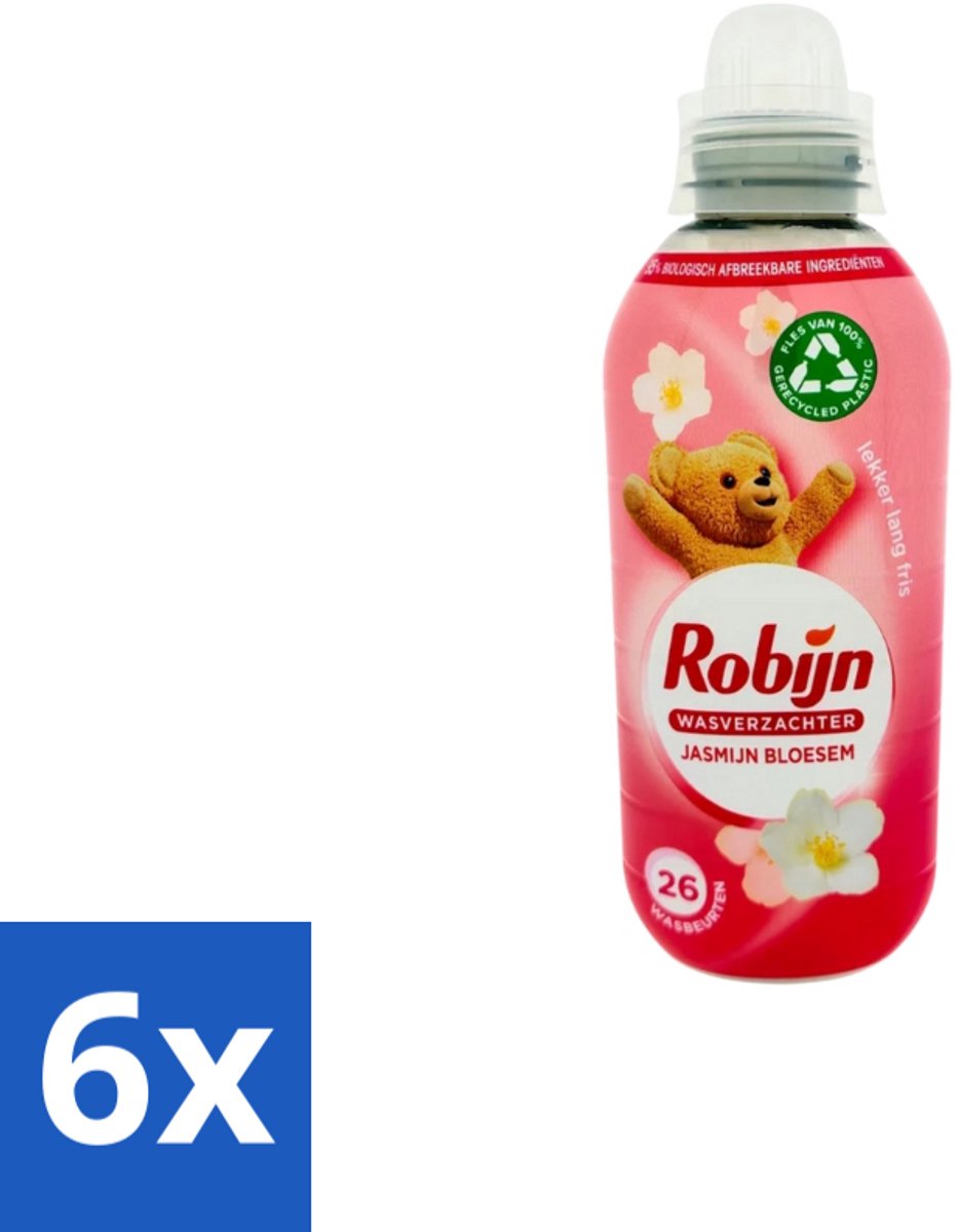 Robijn – Wasverzachter – Jasmijn Bloesem – 650 ml - Voordeelverpakking - 6 stuks