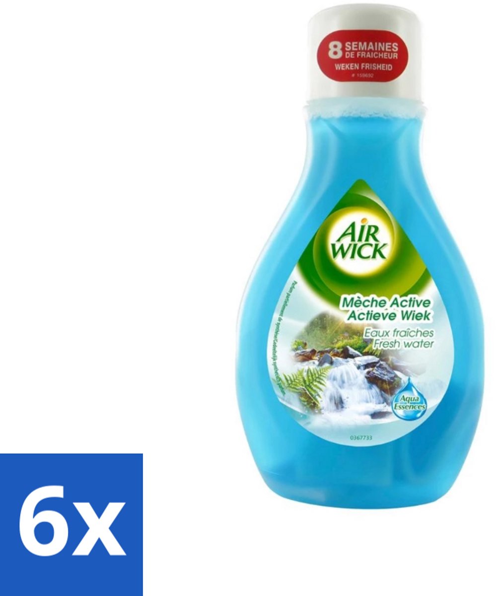 Air Wick – Luchtverfrisser – Actieve Wiek Fresh Water – 375 ml - Voordeelverpakking - 6 stuks