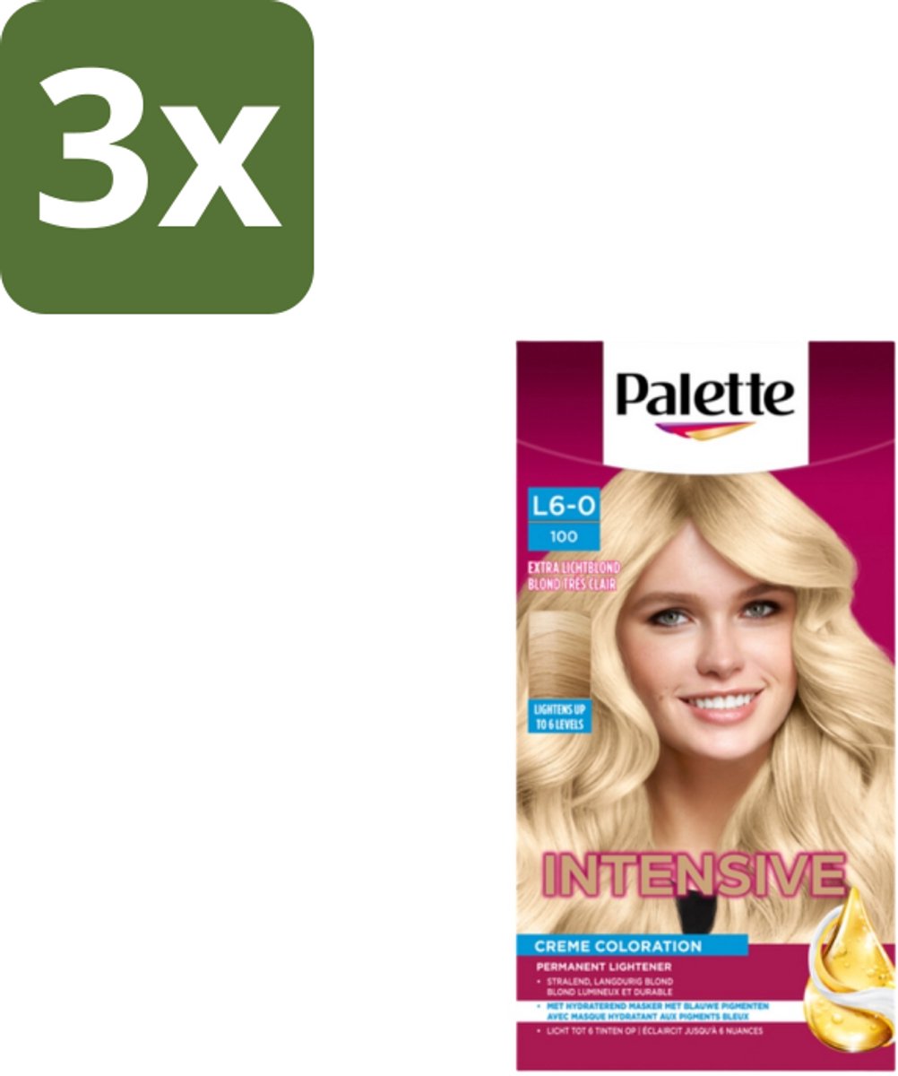 3 x Poly Palette – Haarverf – 100 Extra Licht Blond – 115 ml - Haarkleur - Blond - Haarkleuringscrème - Haarkleuringsproduct - Haarverzorging