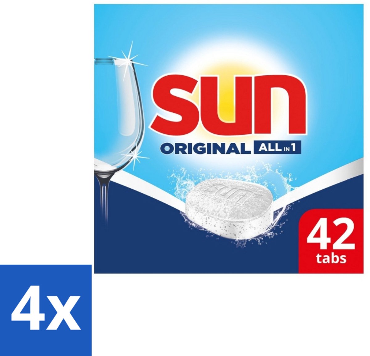 4 x Sun – Vaatwastabletten – Original – 42 tabletten - Vaatwastabletten - Vaatwasser - Reiniging - Vaatwastablet - Vaatwasser Tablet
