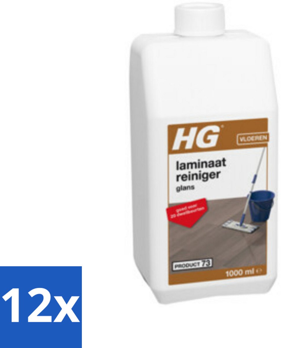 12 x HG Laminaatreiniger Glans 1 liter - Laminaatreiniger - Laminaatvloer Schoonmaken - Vloerreiniger - Glansreiniger - HG Laminaat Reiniger