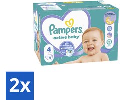 2 x Pampers – Luiers – Baby Dry Maat 4 – 76 Luiers - Baby Droog Luis - Baby Droog Luis 4 - Droge Luier - Luier Voor Baby - Droge Luier 12 Uur