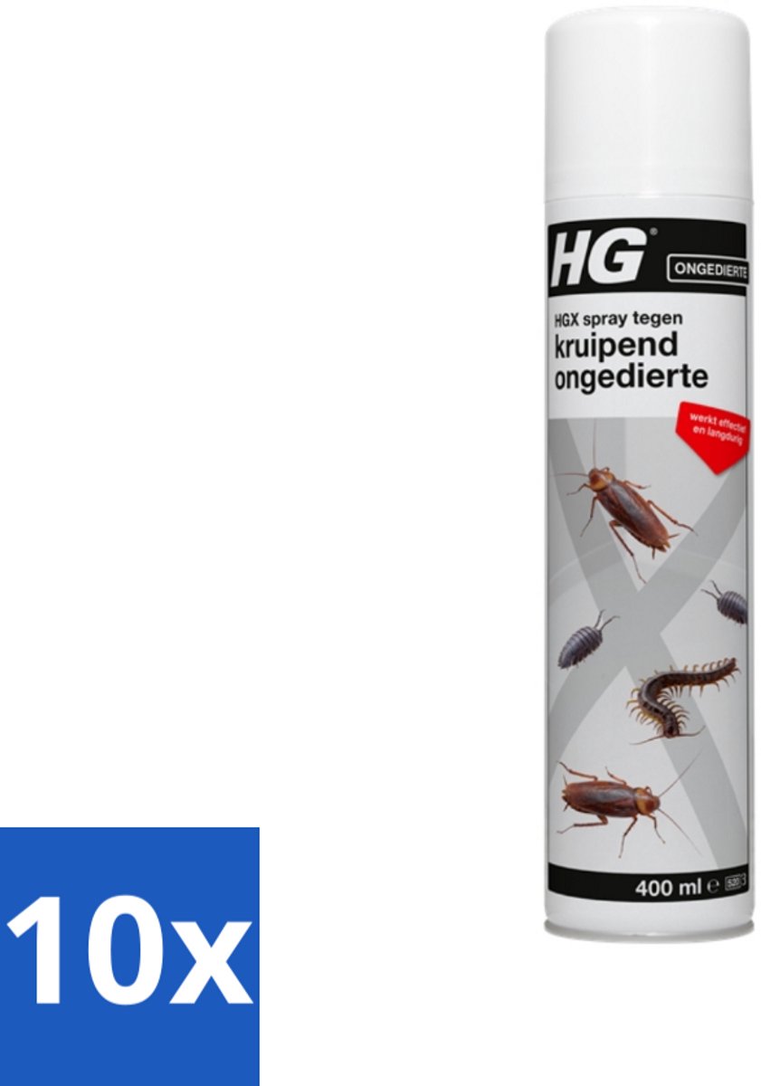 10 x HG X Tegen Kruipend Ongedierte 400 ml - Kruipend Ongedierte Bestrijding - Mieren Bestrijding - Kakkerlak Bestrijding - Tapijtkever Larven Bestrijding - Pissebed Bestrijding