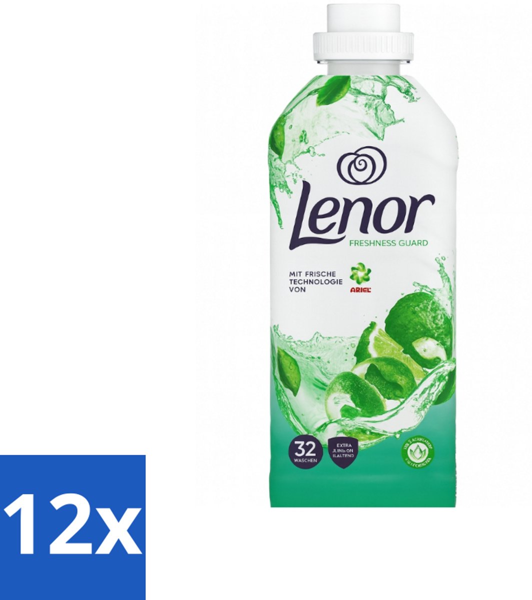 Lenor – Wasverzachter – Freshness Guard – 32 Wasbeurten – 800 ml - Voordeelverpakking - 12 stuks