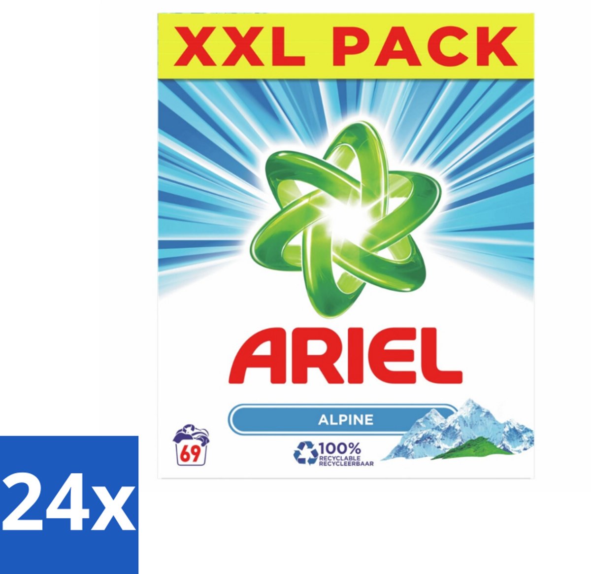 Ariel – Waspoeder – Alpine – 4,485 kg – 50 wasbeurten - Voordeelverpakking - 24 stuks