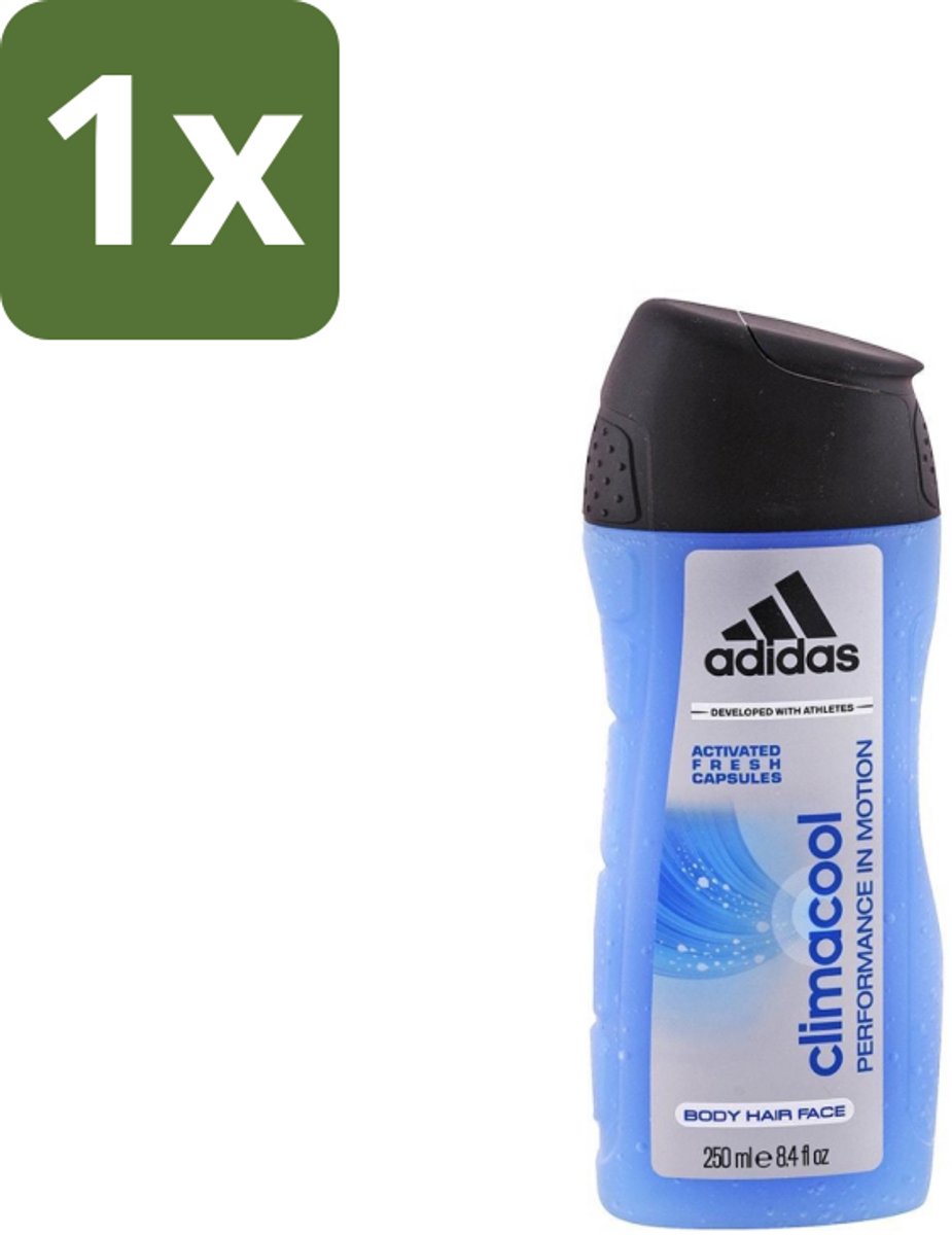 1 x Adidas – Douchegel – Climacool Men – 250 ml - Douchegel - Frisheid - Sportgeur - Actieve Frisheid - Bewegingssensor