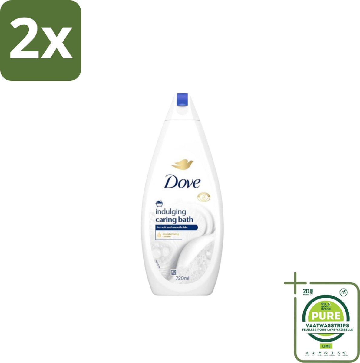 Dove – Badcrème – Indulging Cream – 720 ml - Voordeelverpakking - 2 stuks - Badcrème - Badcrème 720 ml