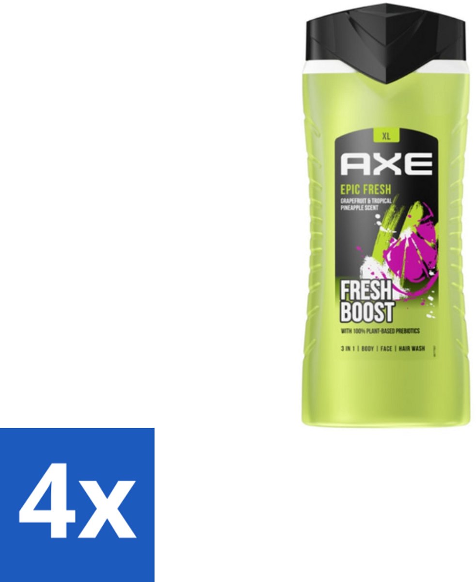 AXE – Douchegel – Epic Fresh Fresh Boost 3-in-1 – 400 ml - Voordeelverpakking - 4 stuks