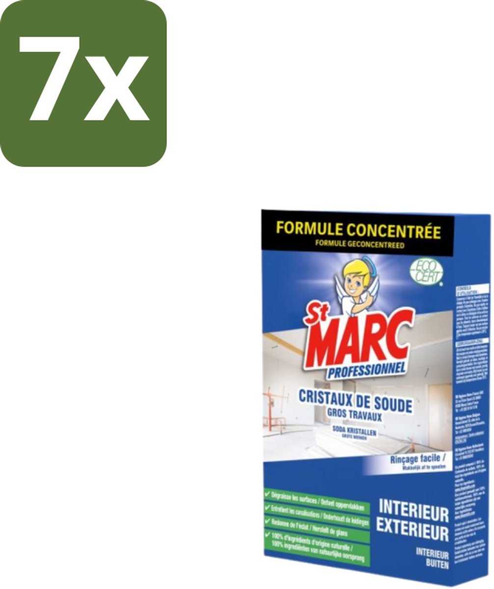 St. Marc – Multireiniger Poeder – Professioneel Sodakristallen – 1 kg - Bulkverpakking - 7 stuks