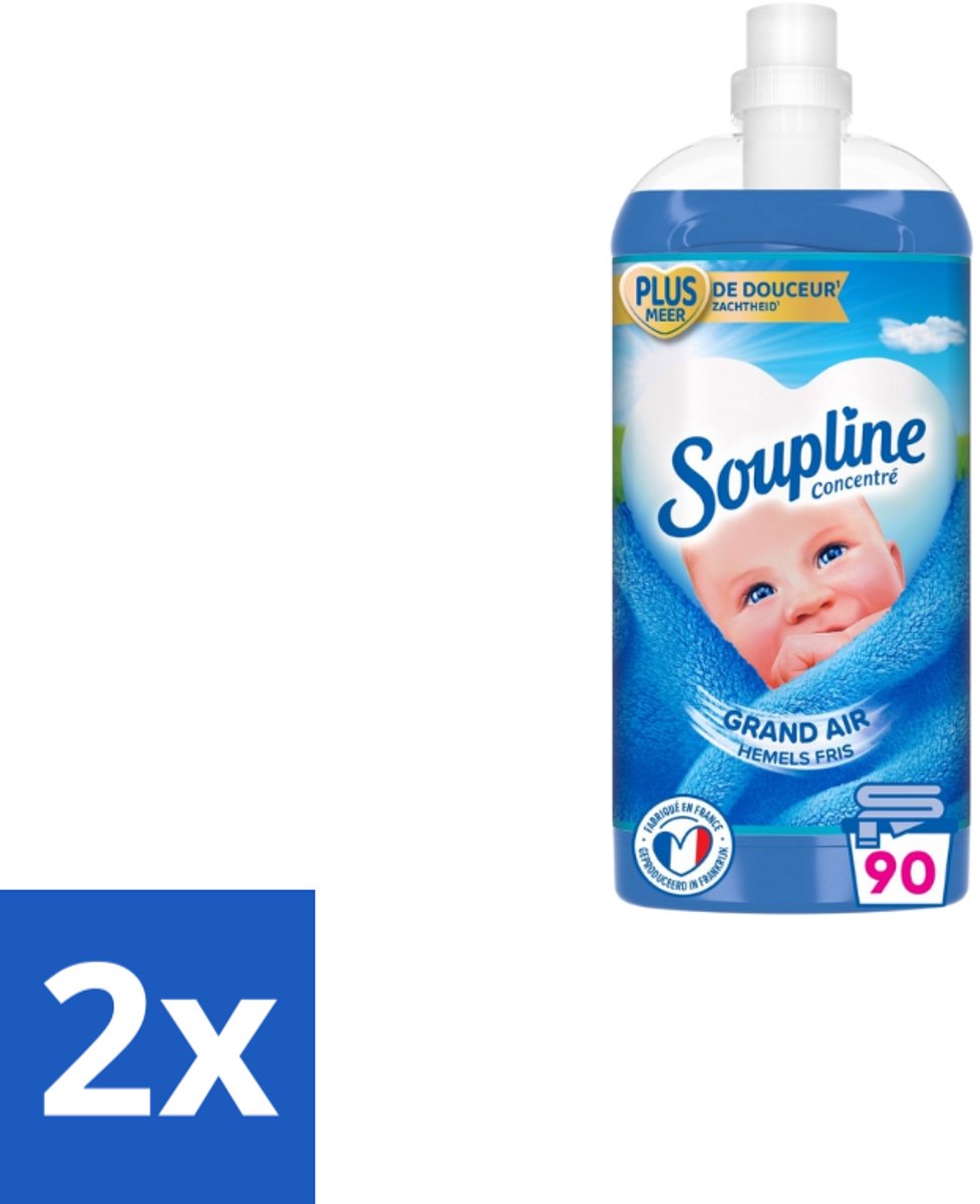 Soupline – Wasverzachter – Mediterrane Tuin – 950 ml - Voordeelverpakking - 2 stuks