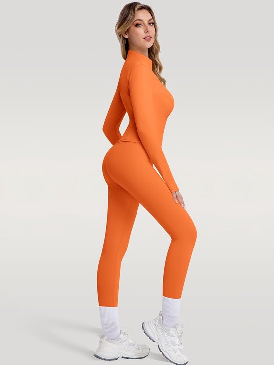 Currero Pilates Pak Dames - Yoga - Buttshaper - Gym - Fitness - Butt Lift - Bil Vergrotend - Heup Liftend - Yogakleding - Oranje M — afbeelding 3