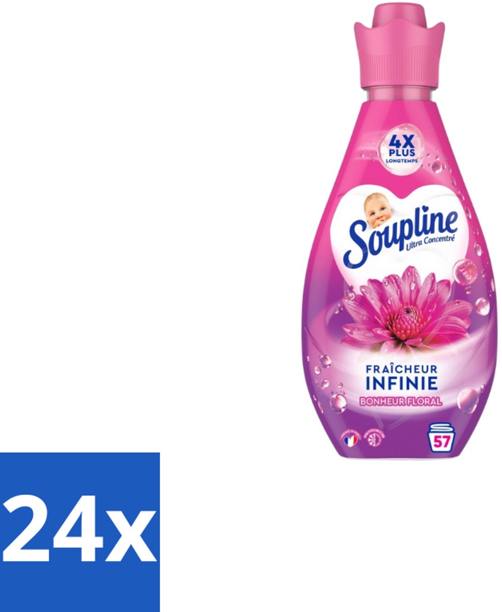 Soupline – Wasverzachter – Infinite Freshness Floral Happiness – 800 ml - Voordeelverpakking - 24 stuks