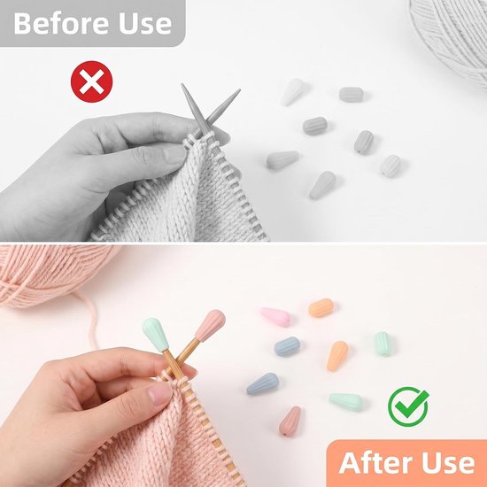 Kleurige Stopper Set voor Breinaalden - 30 Stuks in 3 Stijlen voor Efficiënt Breien en Organiseren — afbeelding 4