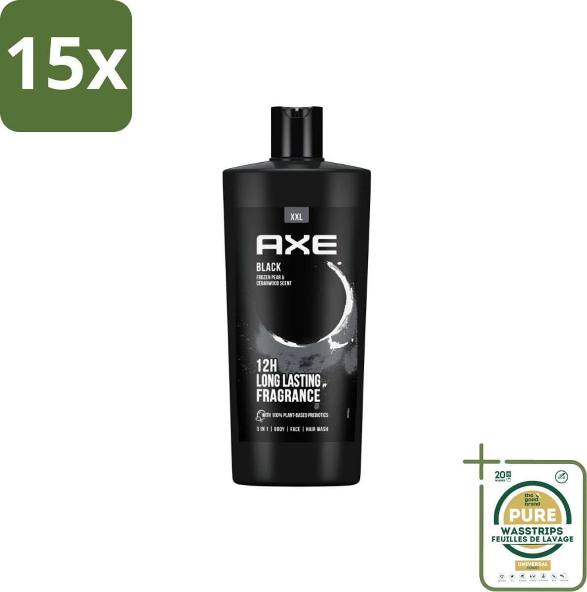 15 x AXE – Douchegel – Black – 700 ml - Grootverpakking - Douchegel - Douchegel Mannen - Douchegel Black - Douchegel Fris - Douchegel Stijl