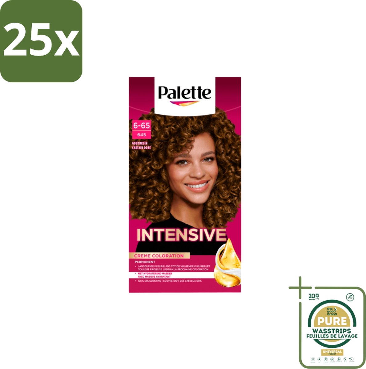 25 x Poly Palette – Haarverf – 6-65 / 645 Goudbruin – 115 ml - Grootverpakking - Goudbruin Kleuren - Haarverzorging - Haarkleur - Haarkleurresultaat - Anti-breuk Masker