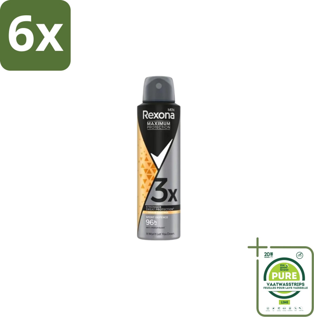 Rexona – Deodorant Spray – Maximum Protection Sport Defence – 150 ml - Voordeelverpakking - 6 stuks - Sport deodorant - Sportdefensie