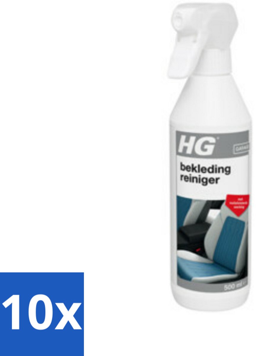 10 x HG Bekledingreiniger 500 ml - Bekleding Reinigen - Vlekken Verwijderen - Vuilafstotend - Auto Bekleding Reinigen - Caravan Bekleding Reinigen