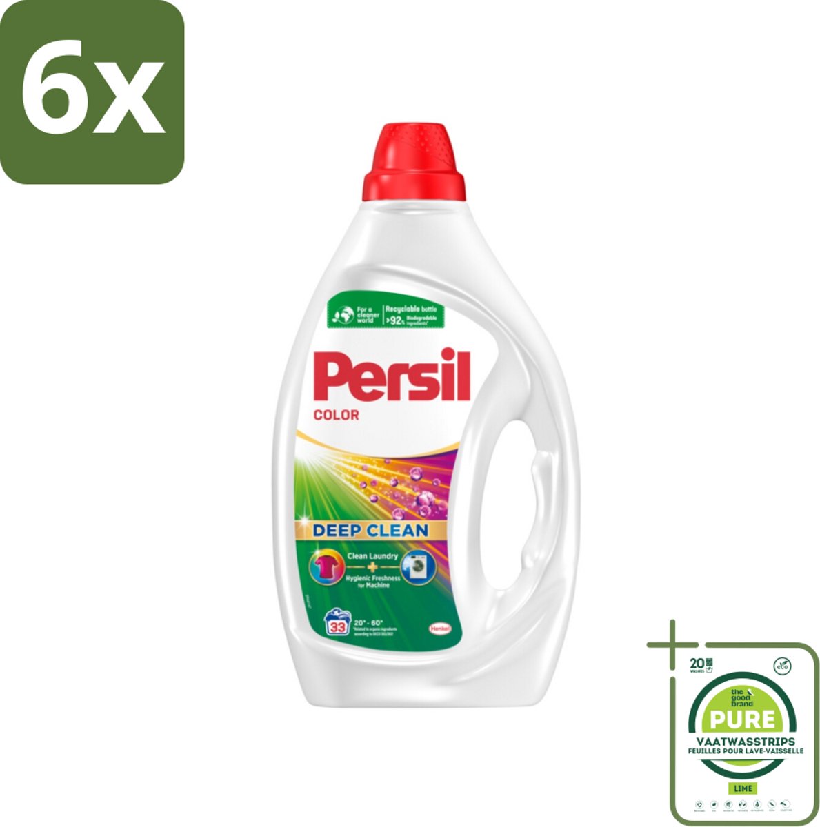 Persil Color - Vloeibaar Wasmiddel - Gekleurde Was - 33 Wasbeurten - Voordeelverpakking - 6 stuks - Wasmiddel - Gekleurde was