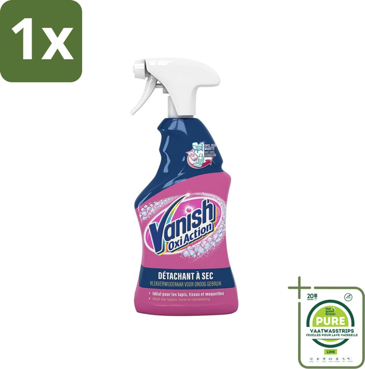 1 x Vanish Oxi Action - Vlekkenverwijderaar Spray - Voor Tapijt. Textiel & Vloerbekleding - 500 ml - Vlekkenverwijderaar - Tapijt Schoonmaken - Textiel Reinigen - Vlekken Verwijderen - Hardnekkige Vlekken