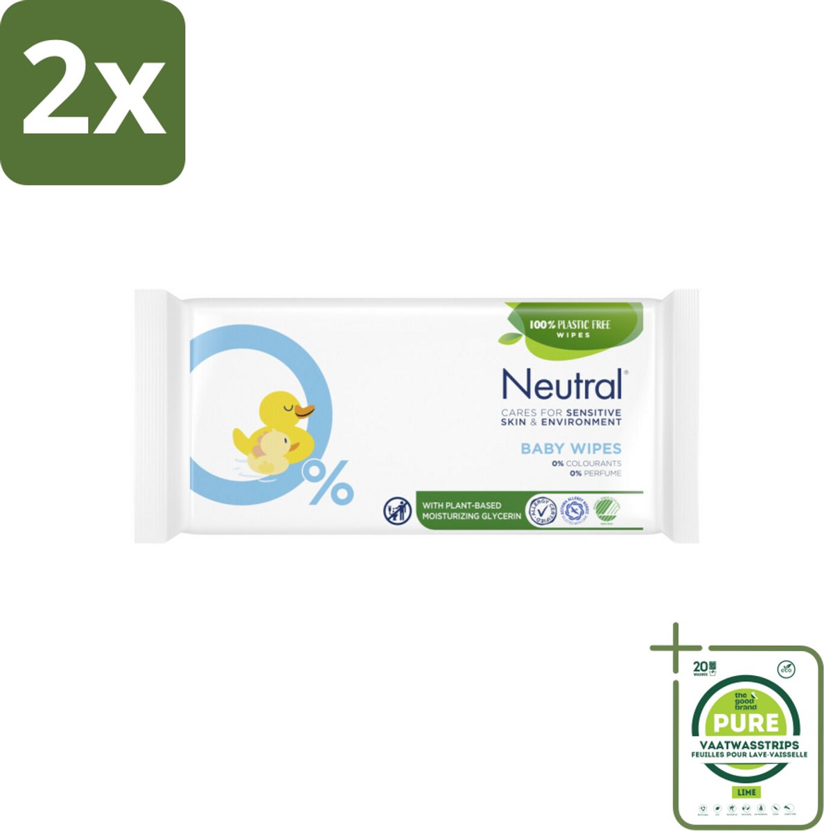 Neutral Billendoekjes 52 doekjes - Voordeelverpakking - 2 stuks - Baby billendoekjes - Zachte billendoekjes
