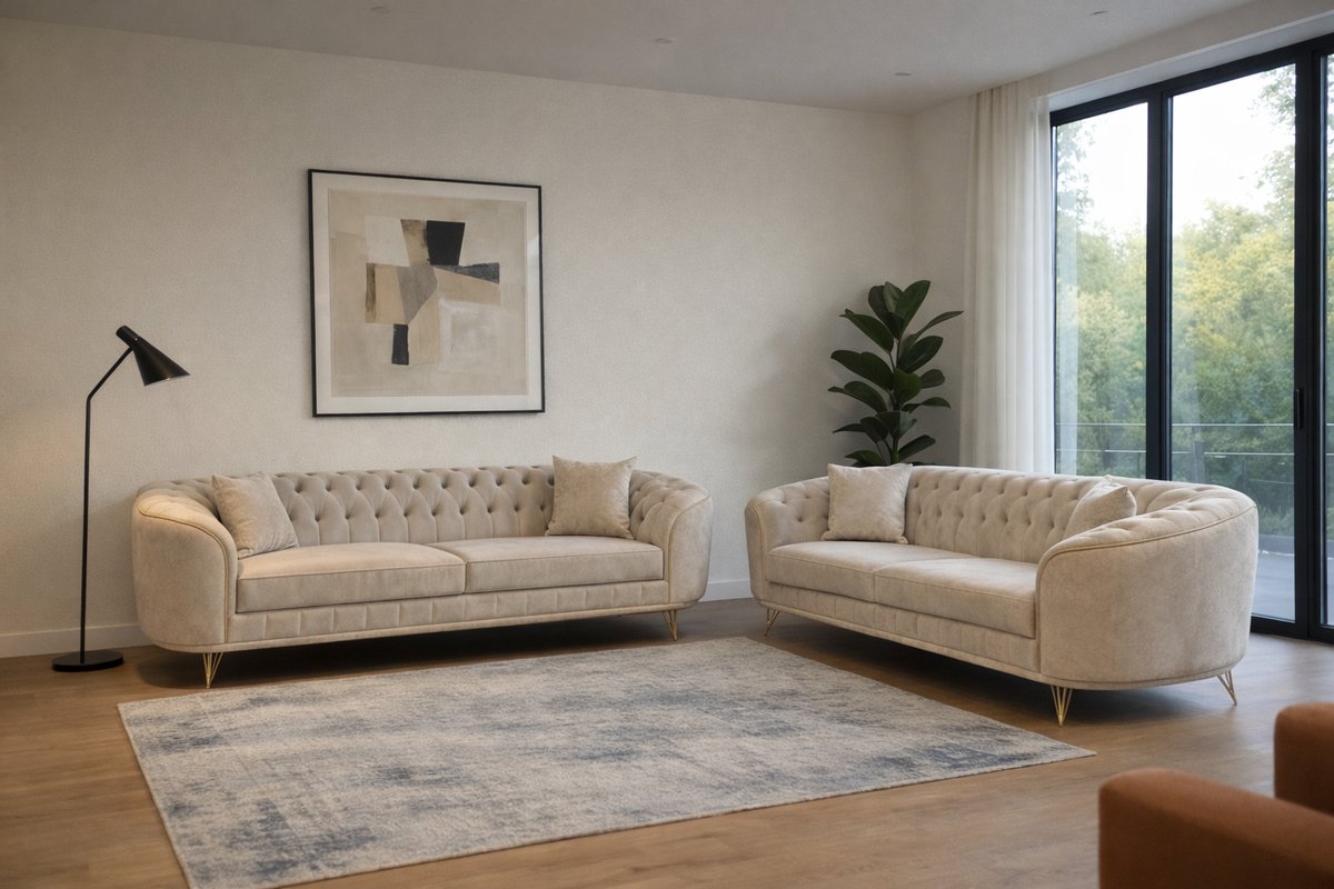 Bellagio Royale – Koningstijl – Luxe Royale Bank – Exclusieve Design Bank – Ruime Bank voor Woonkamer