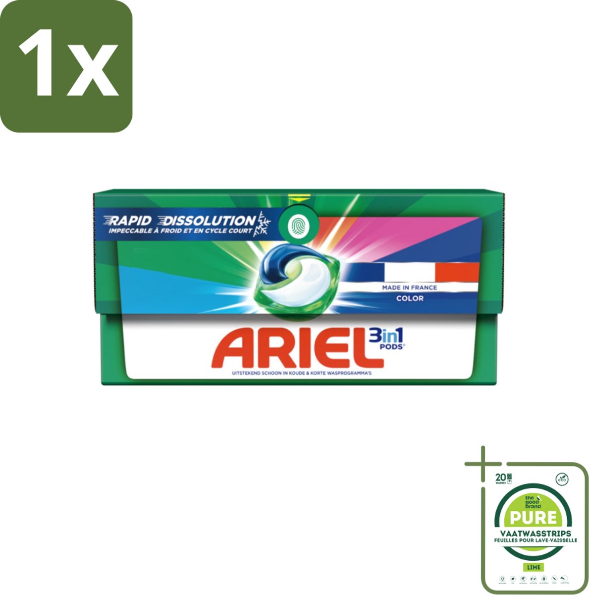 1 x Ariel Color - Wasmiddelcapsules - 3in1 Pods - Gekleurde Was - 19 Wasbeurten - Wasmiddel Capsules - Wascapsules - Ariel - Gekleurde Was - Vlekken Verwijderen