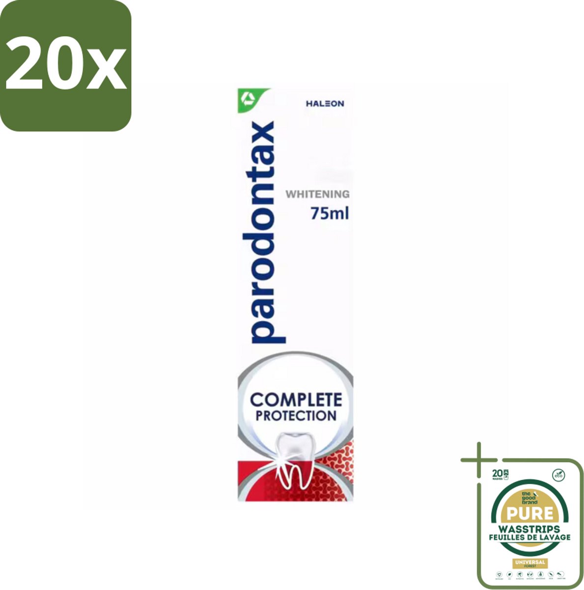 20 x Parodontax – Complete Protection Whitening – Tandpasta tegen Bloedend Tandvlees – 75 ml - Grootverpakking - Gezond Tandvlees - Tandplak Verwijderen - Witte Tanden - Frisse Adem - Fluoride