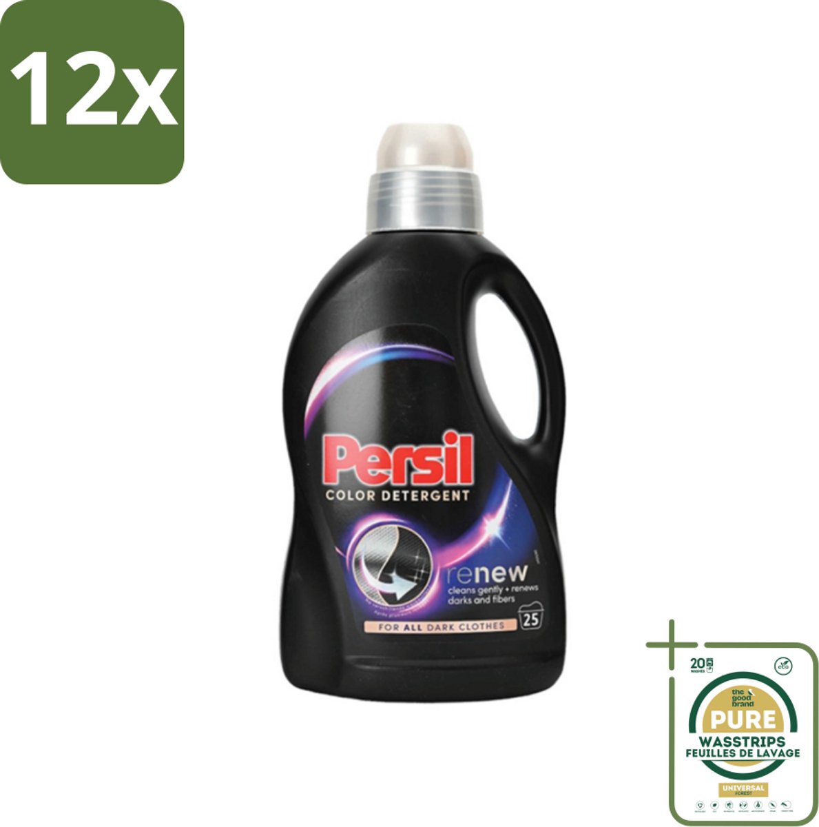 Persil Color Detergent - Vloeibaar Wasmiddel - Donkere Was - 25 Wasbeurten - Voordeelverpakking - 12 stuks - Vlekkenverwijderaar - Wasmiddel voor gekleurde was