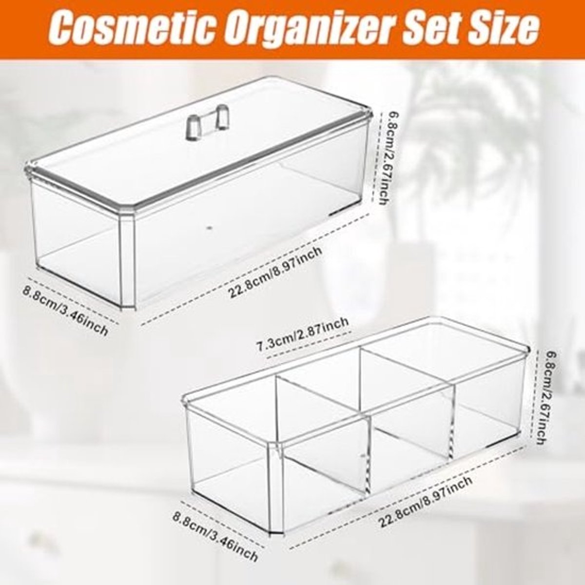 3-delige Cosmetica Organizer Set voor Make-up en Accessoires