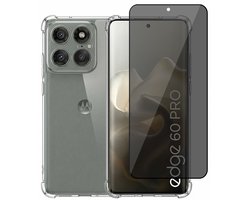 Hoesje geschikt voor Motorola Moto Edge 60 Pro – CrystalClear Back Cover – Schokbestendig – Privacy Screenprotector Full Cover