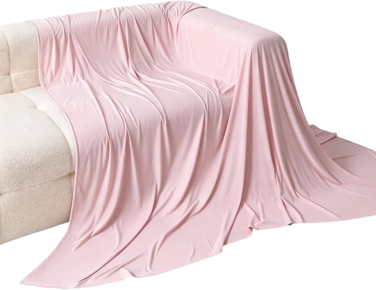 Koeldeken Zomer – Verkoelend Zomerdekbed, Ademend en Lichtgewicht, Ultra Zachte Deken voor Bed en Bank - Roze - 230X230 CM