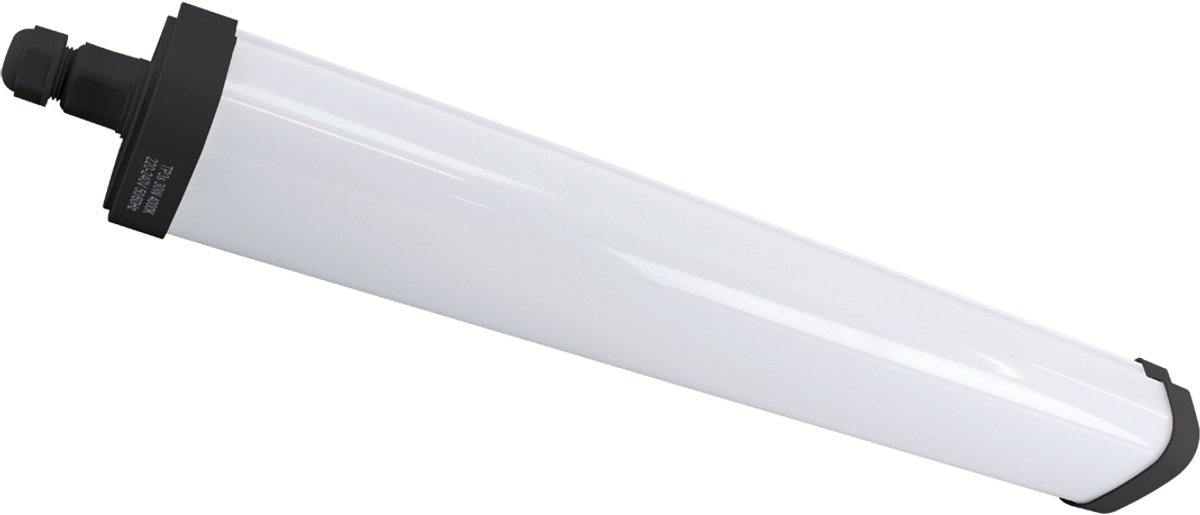 LAGAN - Led plafondlamp - LED Batten - LED Balk - 30W - 4450 LUMEN - Waterdicht IP65 - Daglicht Wit 4000K - Kunststof - Zwart - 60cm - IK08