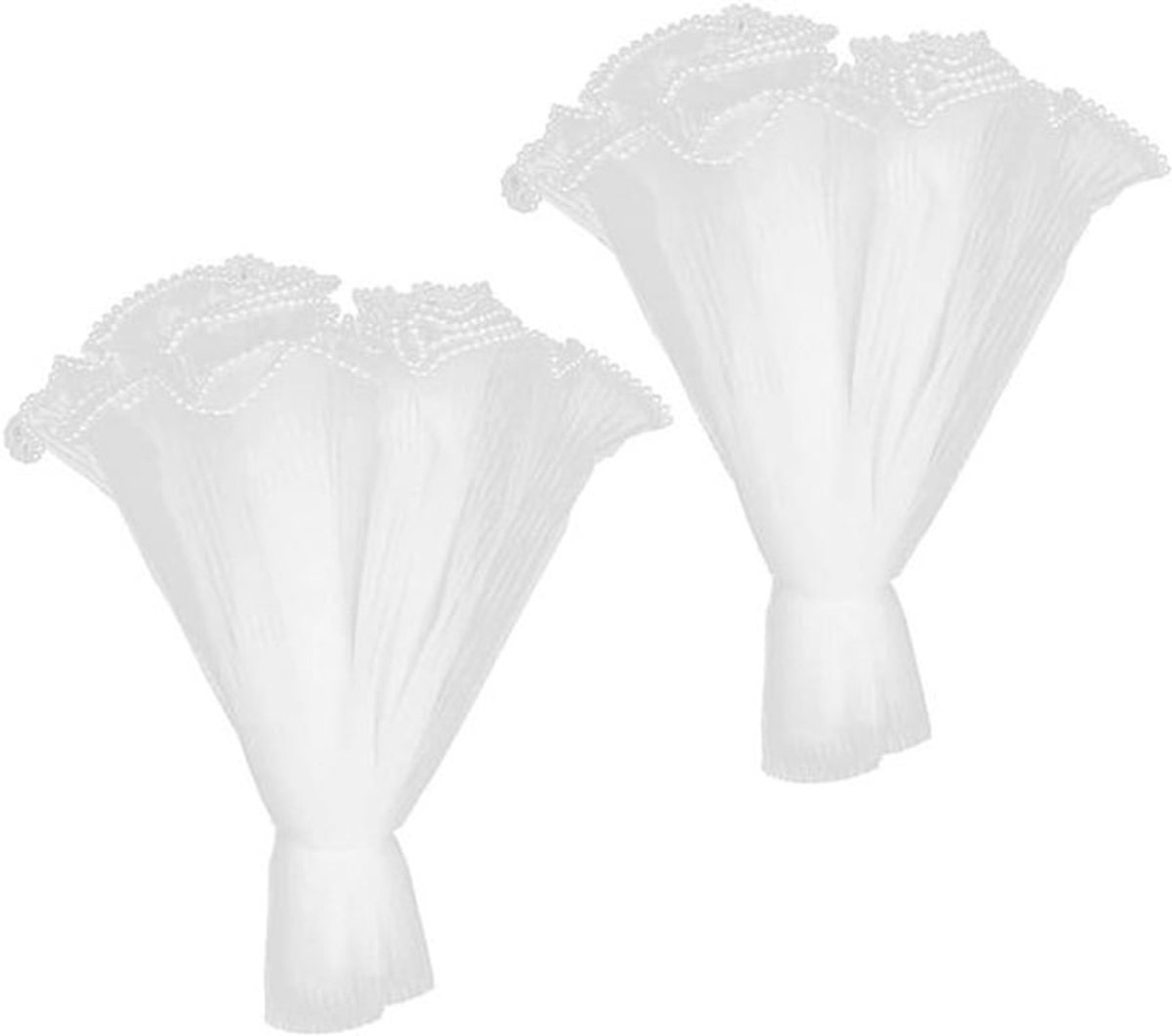 Bloem Verpakking Mesh voor Bloemist Benodigdheden - DIY Inpakpapier - Witte Bloem Verpakking - Parel Rand Boeket - Gerimpeld Golvend Mesh - 28 cm Breed - 2 stuks - 4 Yards - Geschikt voor Boeketten