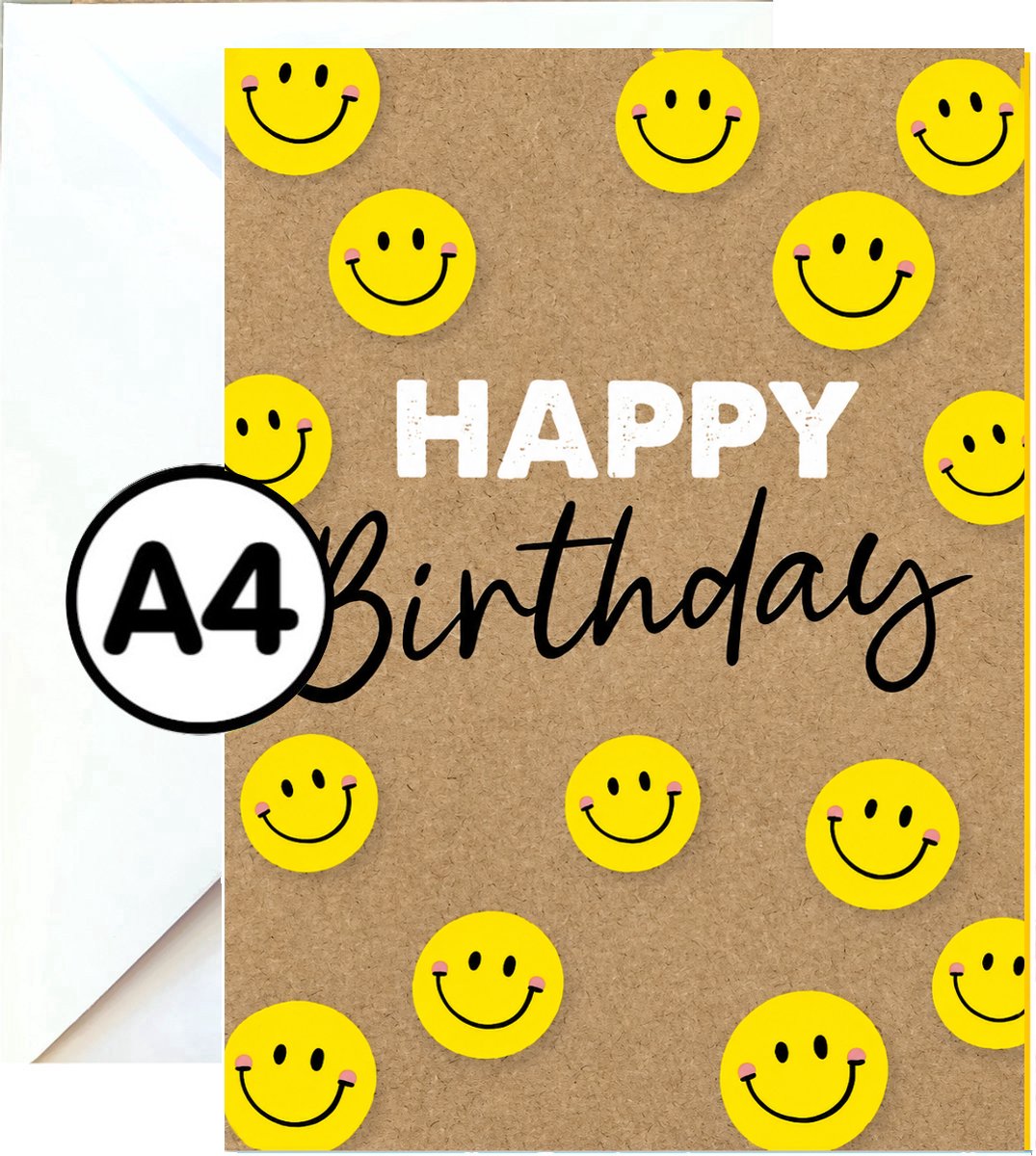 Grote Wenskaart - Happy Birthday - A4 XXL - Met Envelop