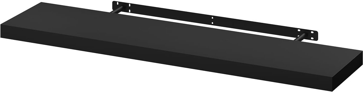 Famanu Zwevende plank wandrek in MDF, kantoorplank hangende plank, 100 x 22,9 x 3,8 cm, zwart