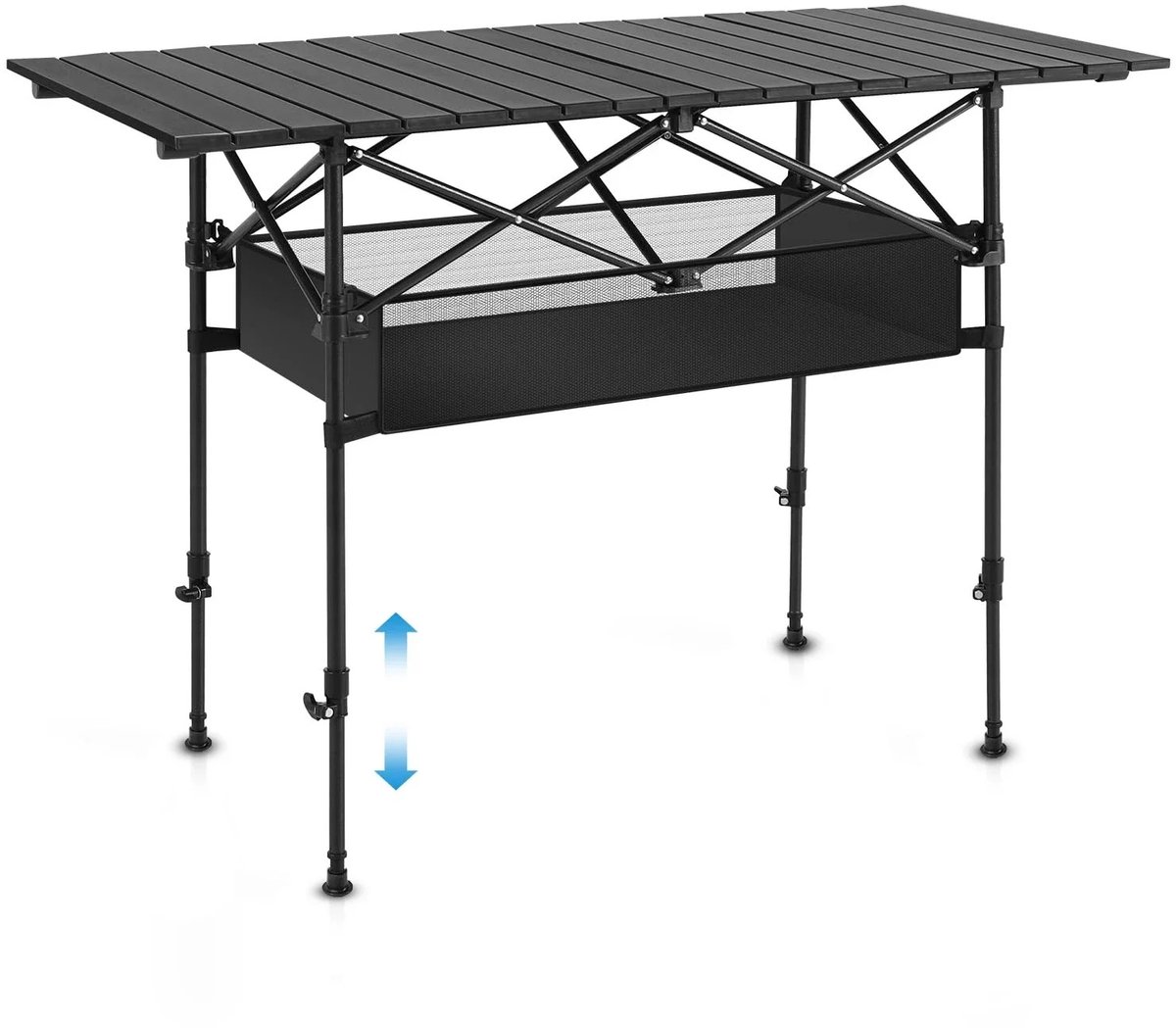 DeltaMerch Campingtafel - Inklapbare Tafel - Opvouwbare Tafel - Draagbaar - Praktisch - Incl. Opbergtas - 120x55 CM - Zwart
