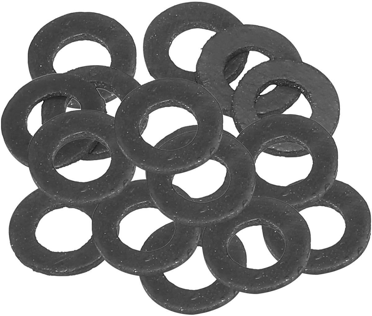 Flat Rubber Washers M5 - 5mm Binnen diameter, 12mm Buiten diameter, 1mm Dikte - Spacer en afdichting voor waterleidingen en schroefbevestigingen, Zwart