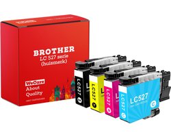 weCare 4-pack - Inktcartridges Geschikt voor Brother LC-527 - Multipack van 4 stuks Geschikt voor Brother MFC-J4350DW - J4550DW - J6960DW - J6977DW