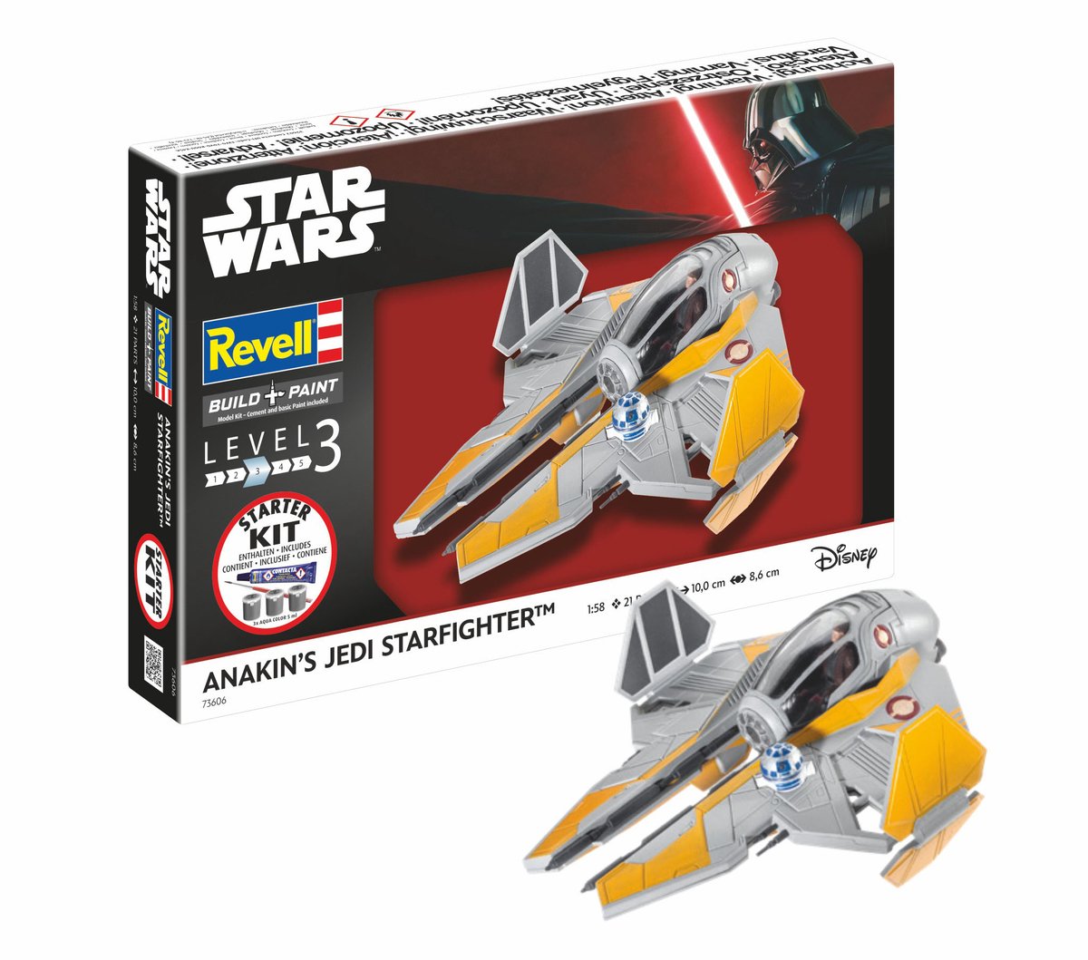 Revell Modelbouwpakket Ruimtevaart - 73606 Anakin#039 Starfighter - Star Wars - Starter Kit Plastic - 1:58 - Modelbouw