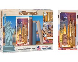 Revell Modelbouwpakket - 00540 Tiny Adventures - New York - Boekhoekje met LED Verlichting - 18x11x23cm Houten - Revell - Modelbouw
