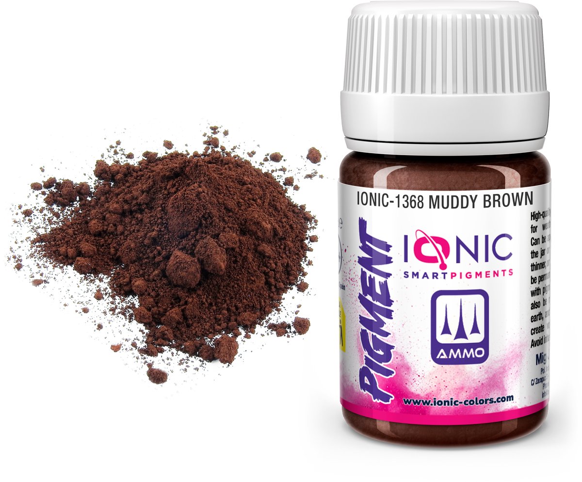 AMMO by Mig Jimenez Hobbyverf Auto - MIG IO1368 Ionic Smart Pigments - Modderbruin - 35ml Verf potje - 35 ml