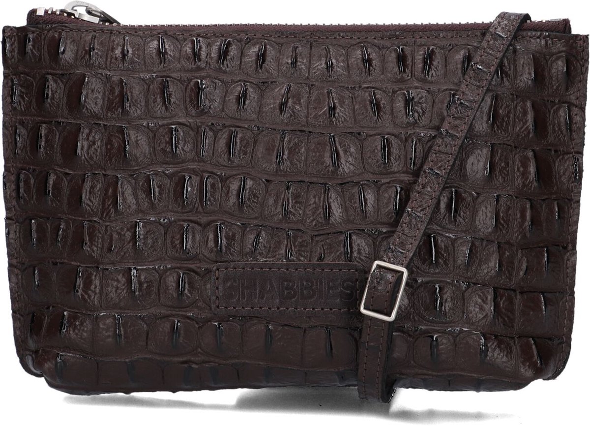 Shabbies Festival Crossbody Printed Leather Crossbodytassen Dames - Bruin - Maat ONESIZE
