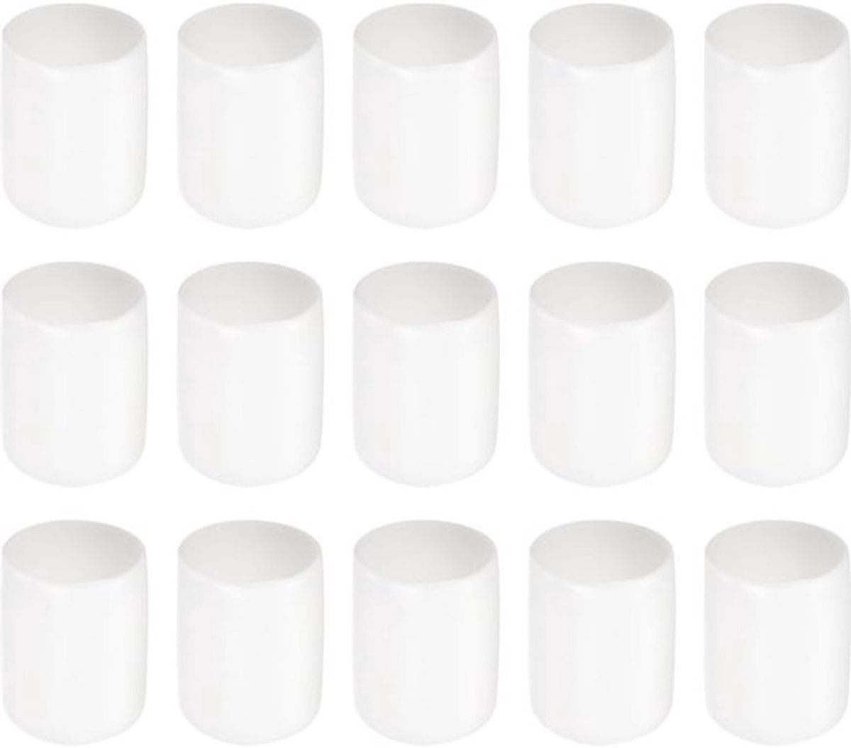 Eindkappen 25 Pack - Rubberen Eindkappen - Draad Bescherming - Stof Isolatie - 16mm Binnendiameter - Wit - Beschermkappen
