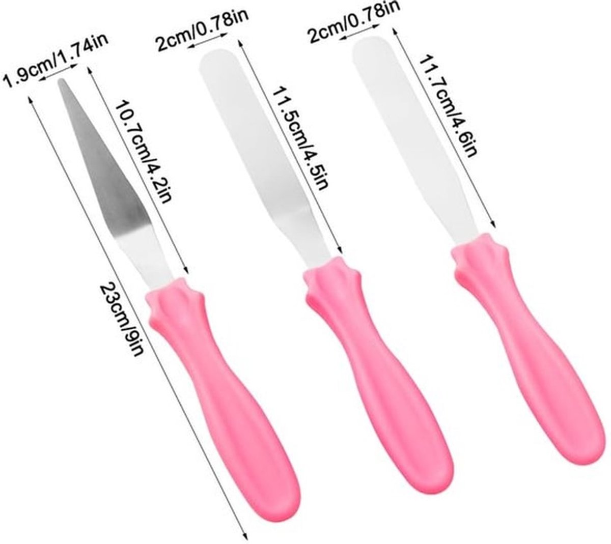 Taartspatels Set van 7 - Roestvrij Staal - Antislip Handgreep - Ergonomisch Ontwerp - Taart Decoratie - Glazuur Spatel - Taartdecoratie