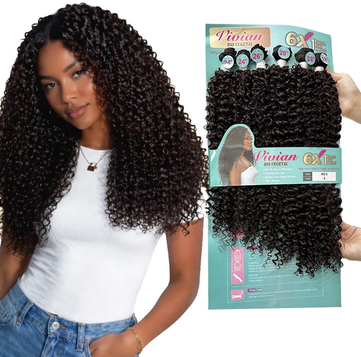 hair extension 6x Jerry curly hair weaving 24inch-28inch (300g)