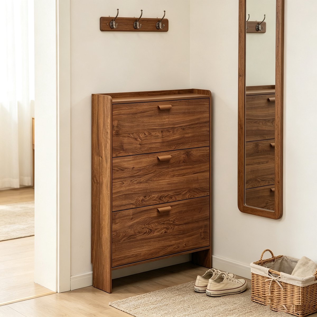 Ultradunne schoenenkast voor thuisgebruik multifunctioneel eenvoudige en moderne stijl klapbare schoenenkast 40*17*115 cm