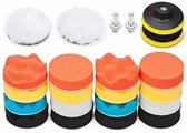 22-delige autopolijstset – Inclusief polijstpads, schuurpads en sponzen – Geschikt voor boormachines – 7,6 cm – Autodetailing