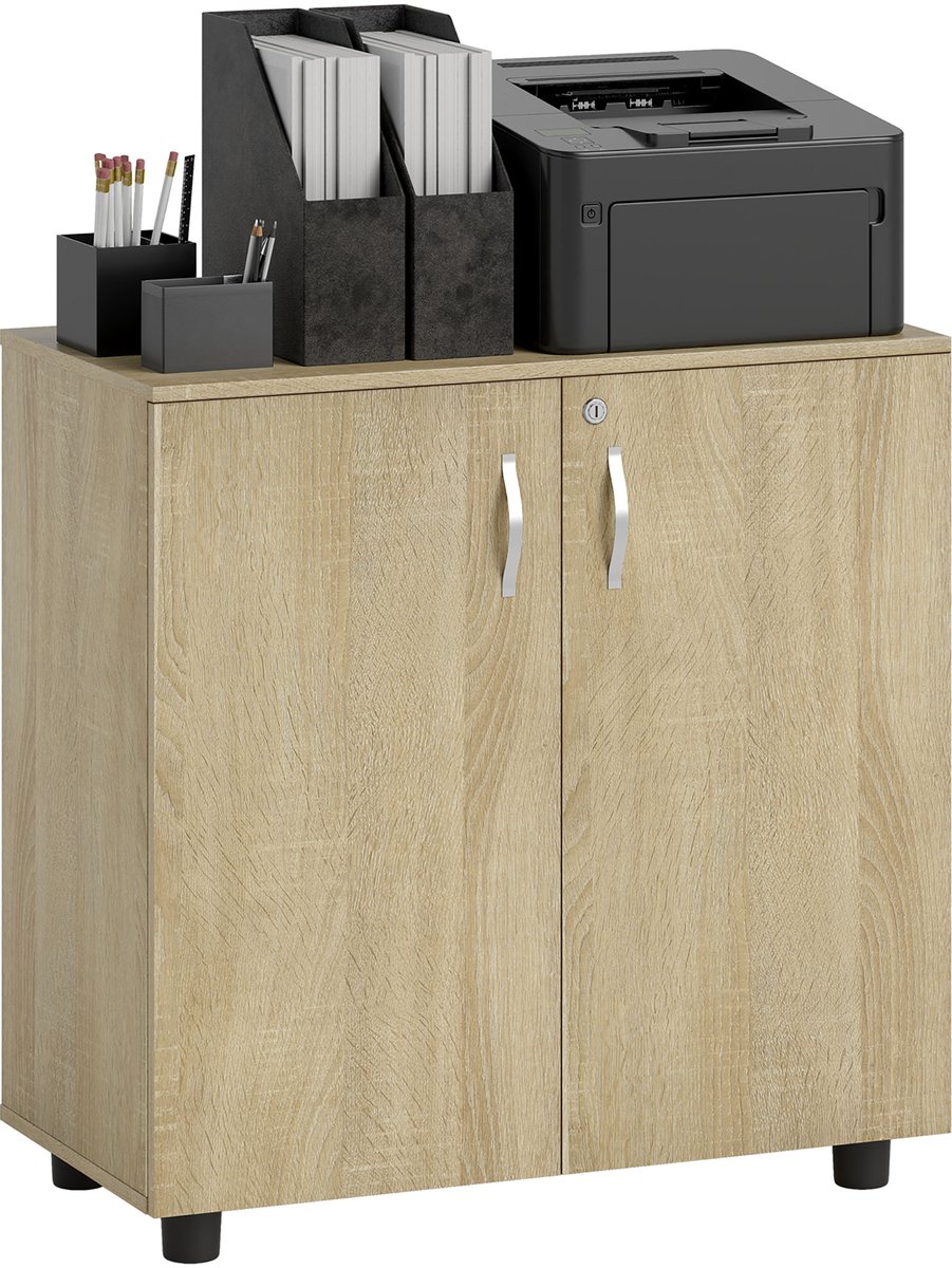 Vinsetto archiefkast - Spaanplaat - 80x40x80cm - Eikenhout