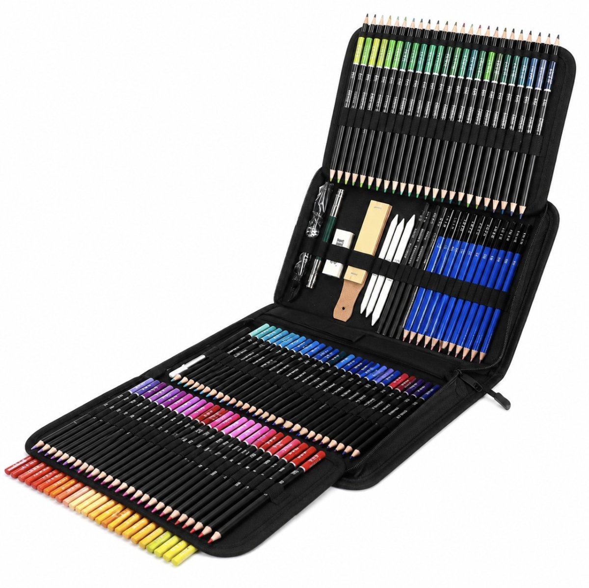 BSS® Tekendoos / Tekenset – 146-delige Professionele Tekenset – Met Houtskool, Aquarel, Grafiet en Metallic Pennen – Inclusief Schetsboek en Accessoires